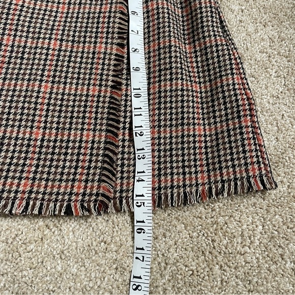 Urban Outfitters Herringbone Plaid Mini Skirt Brown Orange Women’s Size Small S - Picture 7 of 8